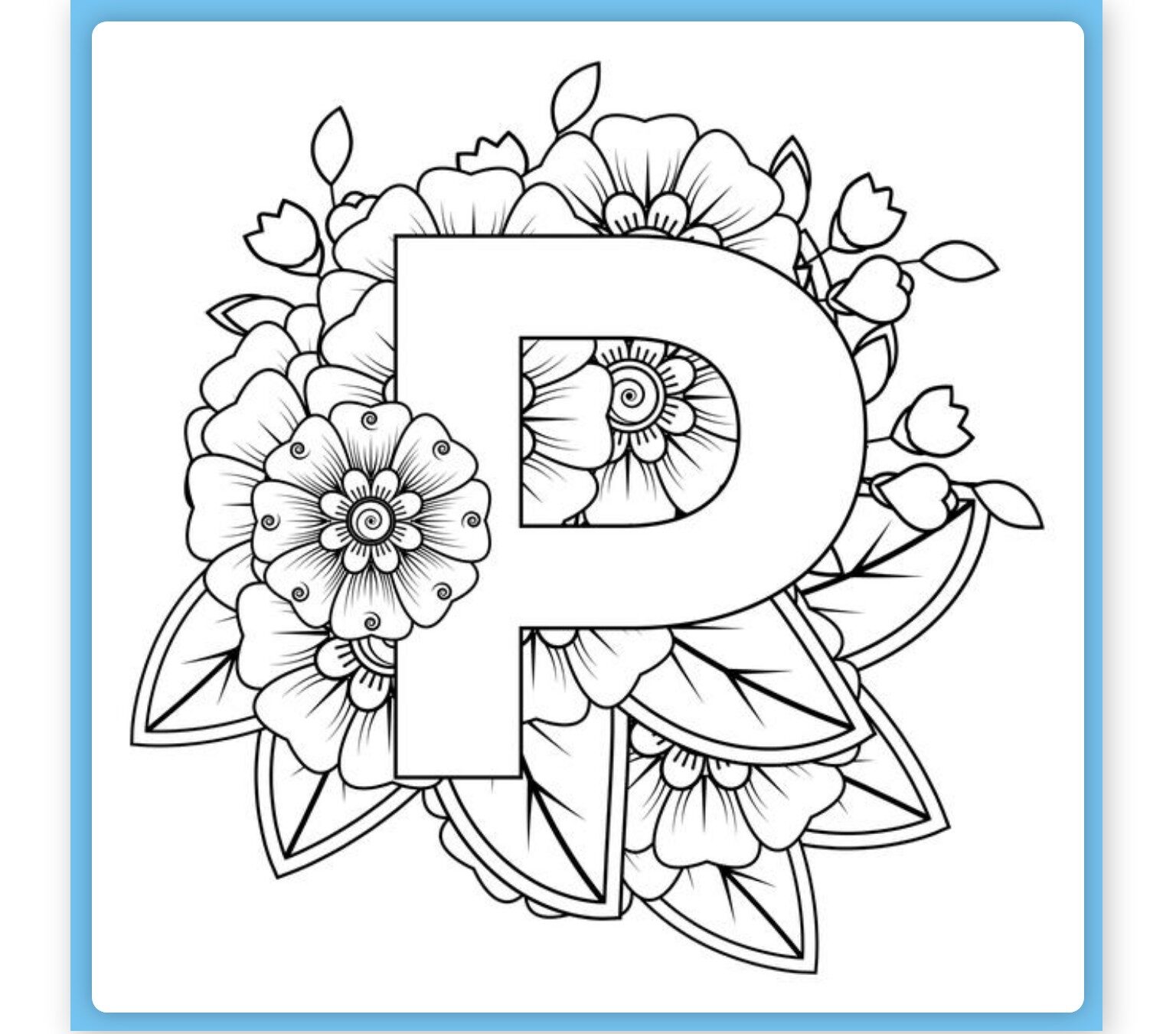Alphabet sur mandala fleur