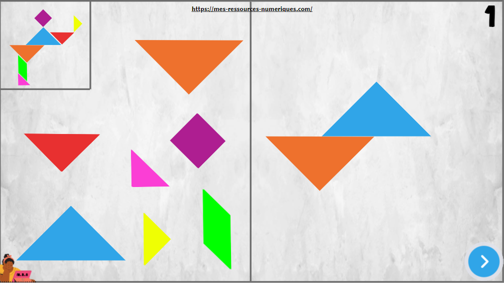 JEU NUMÉRIQUE INTERACTIF - 12 Modèles de tangram - version hors ligne